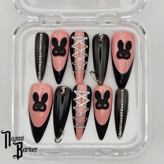 Sexy Bunny Rabbit Mask. Choose Nail Shape and Length.