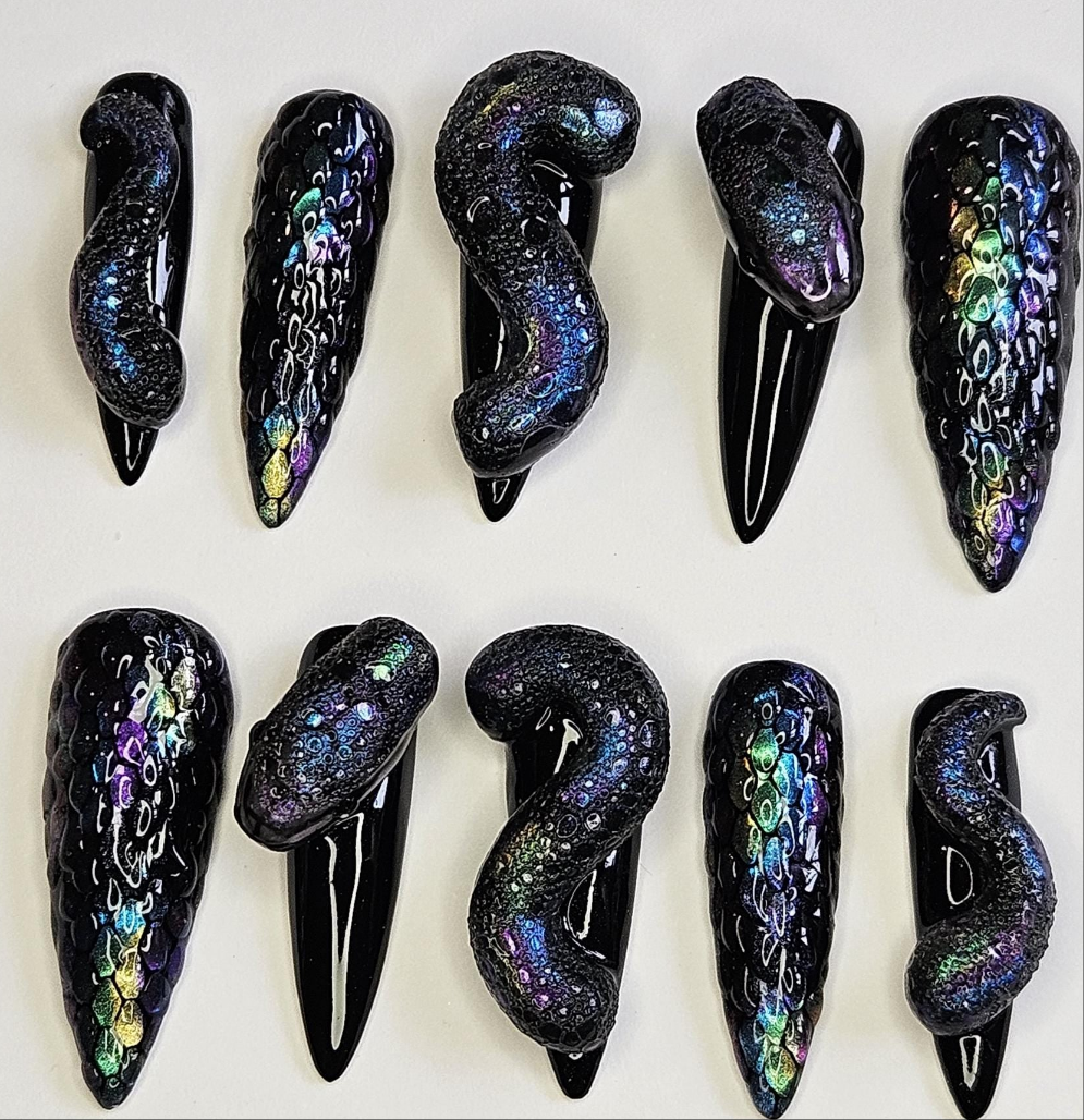3D Snake Nails. Choose Shape and Length