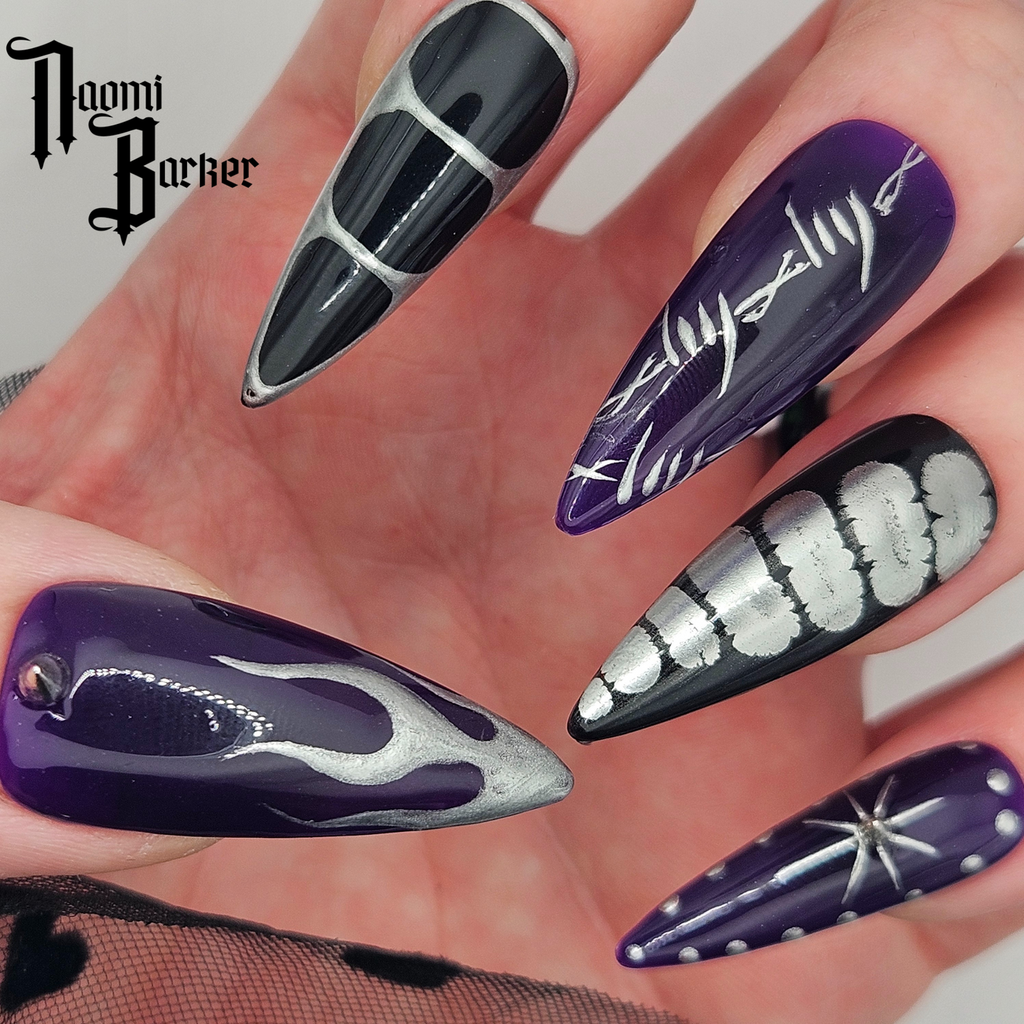 Purple and Black Barbed Wire