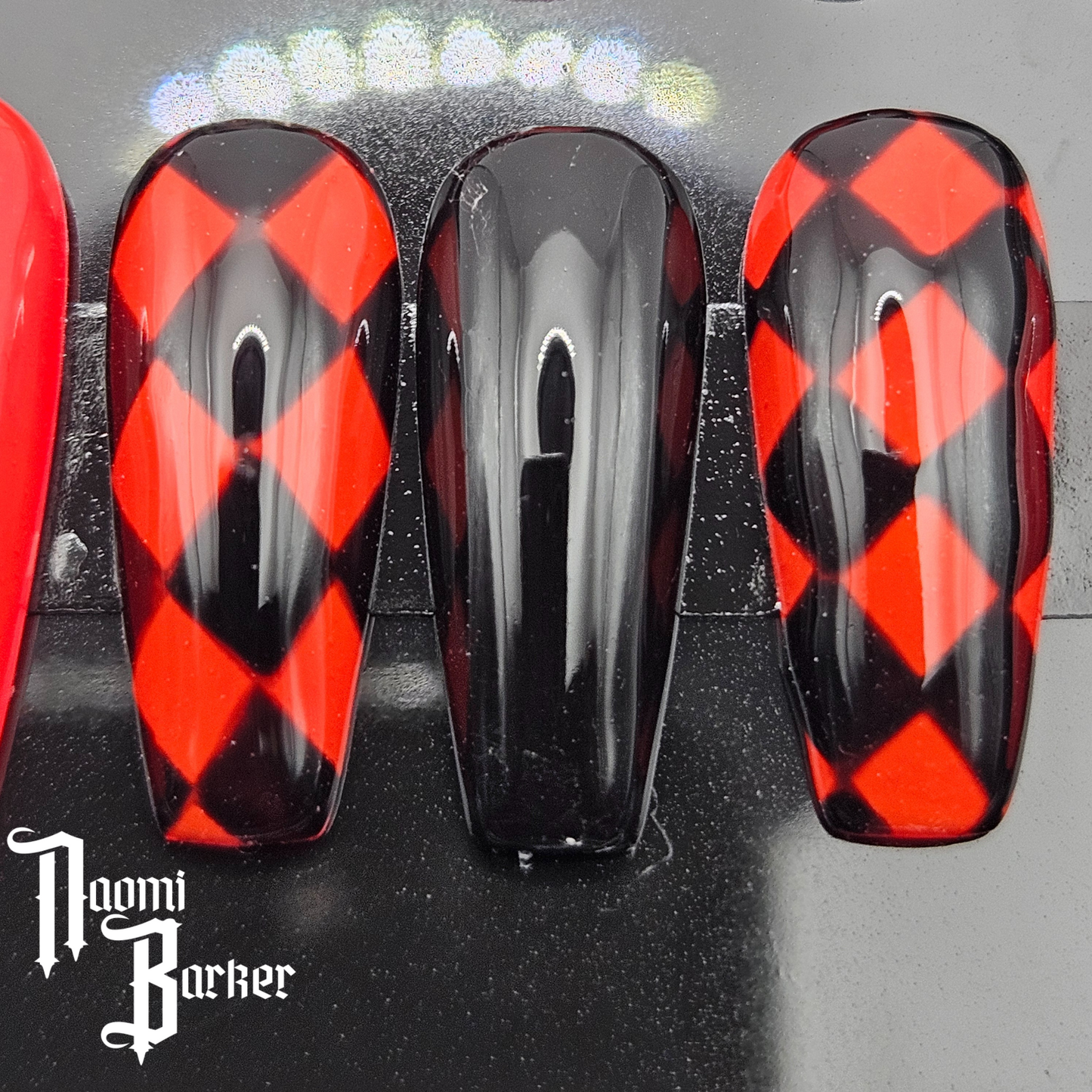 Red and Black Diamond Check