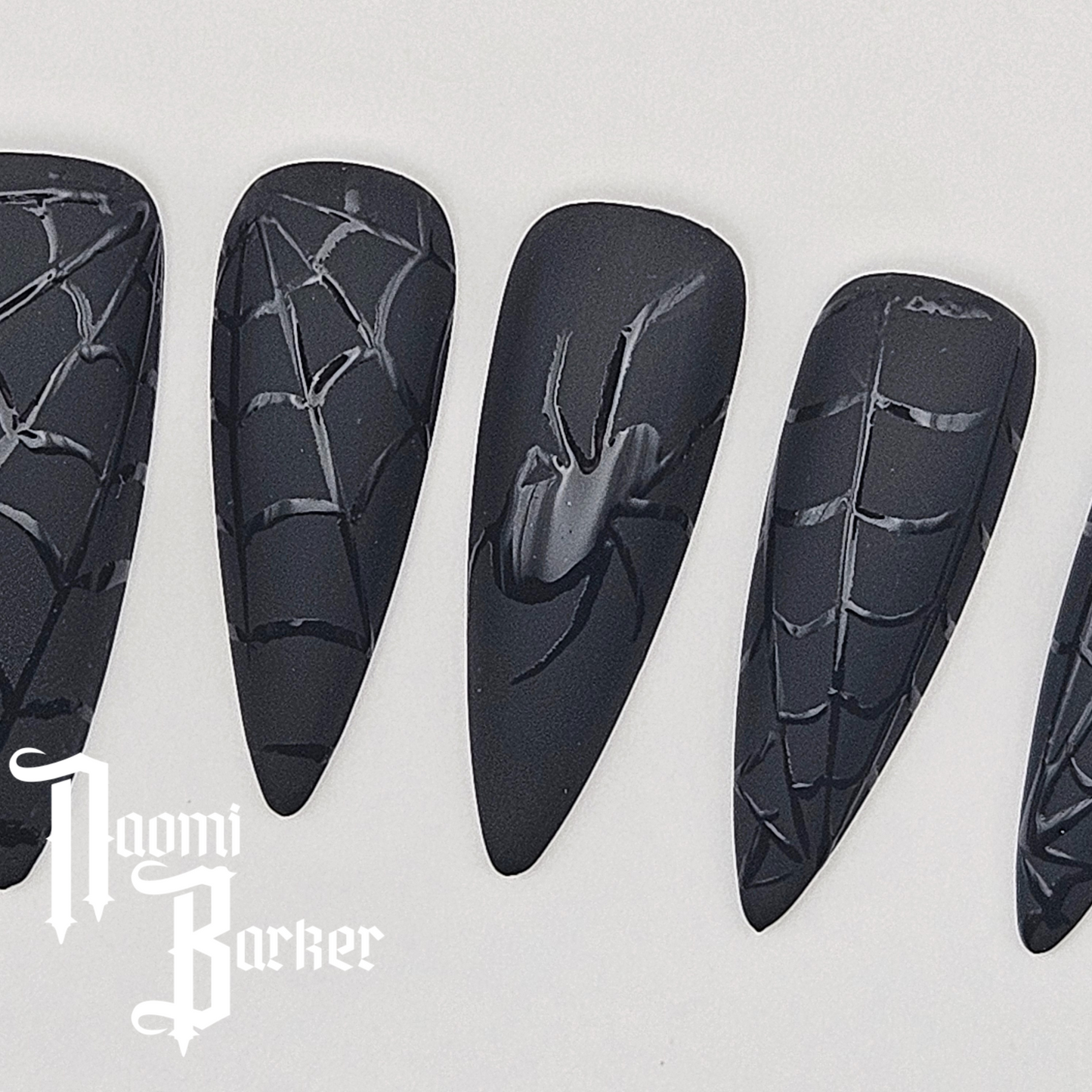 Gloss Spider and Spider Web. Choose Nail Shape and Length