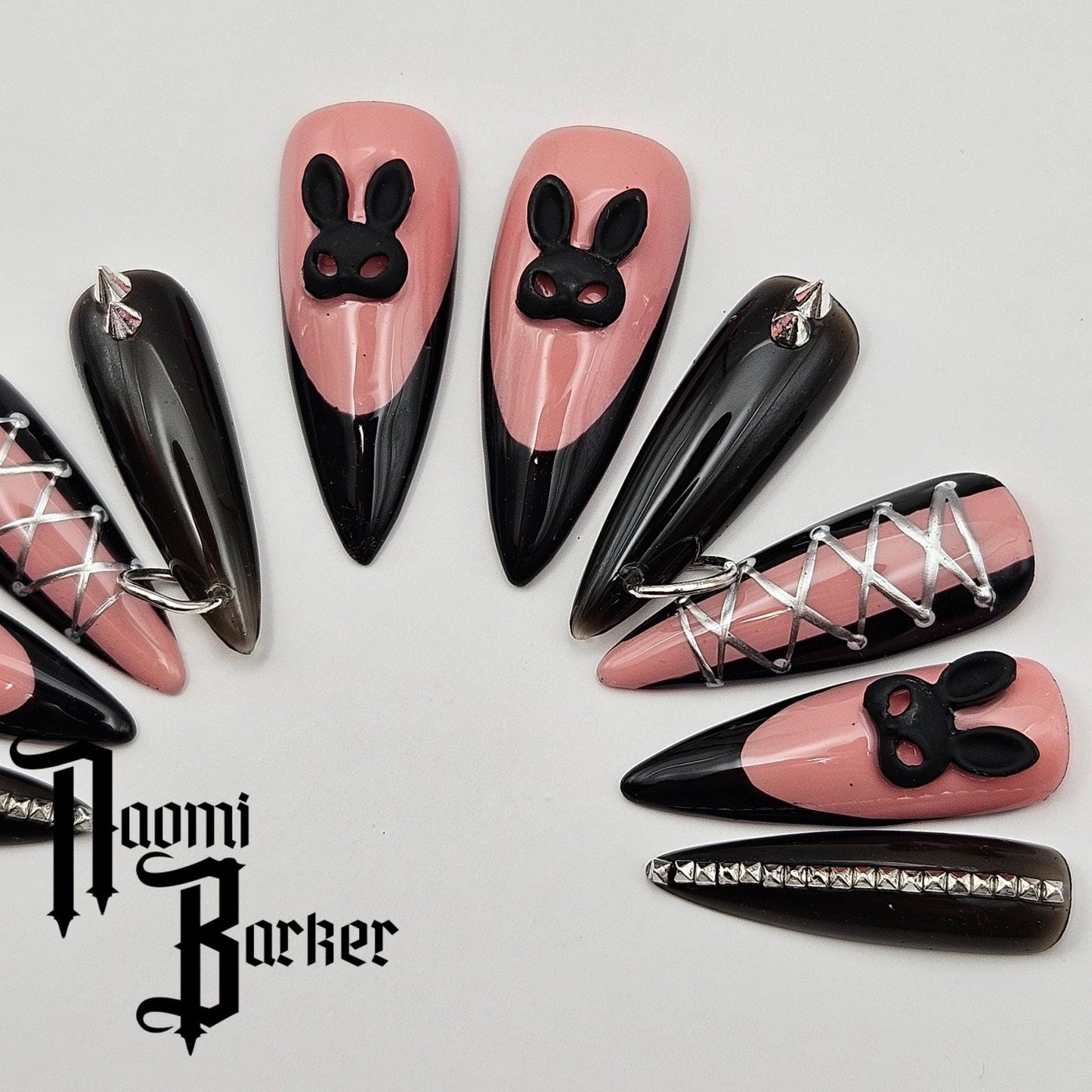 Sexy Bunny Rabbit Mask. Choose Nail Shape and Length.