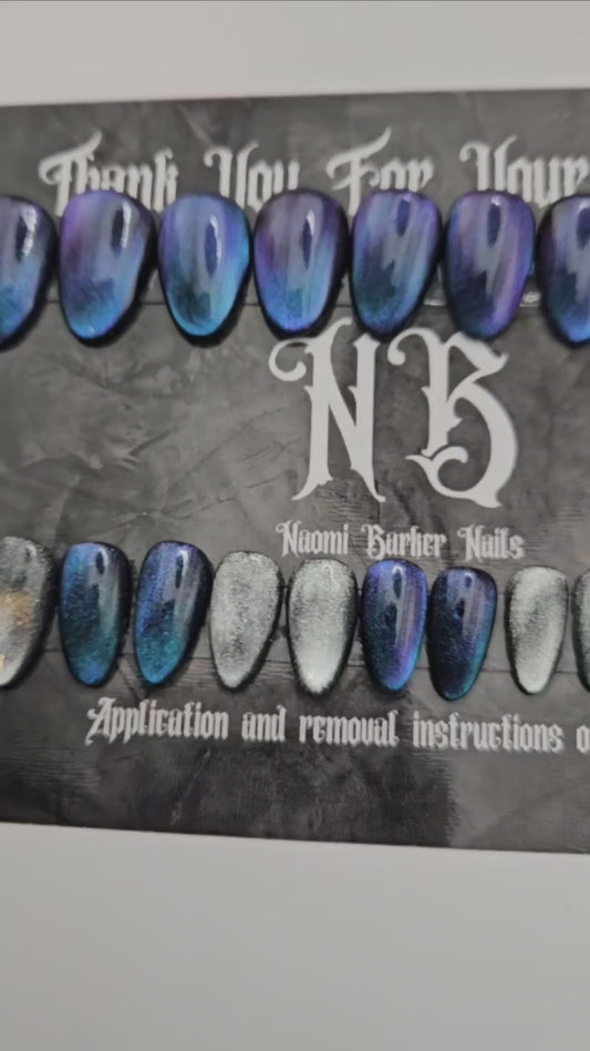 24 Set - Colour Shift Cat Eye Nails