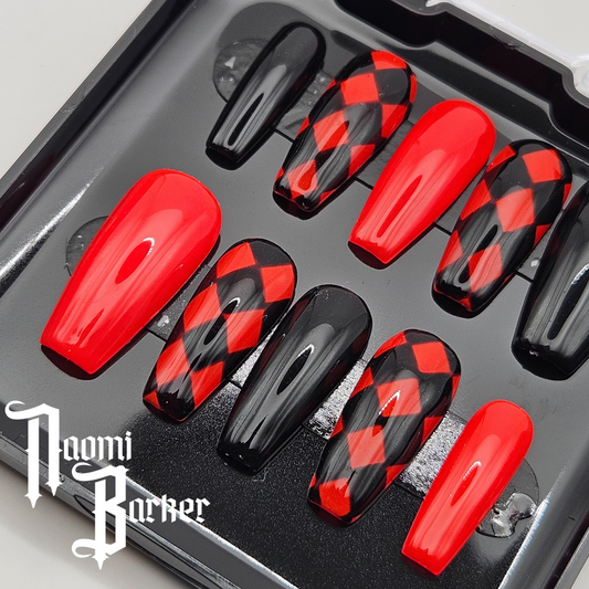 Red and Black Diamond Check