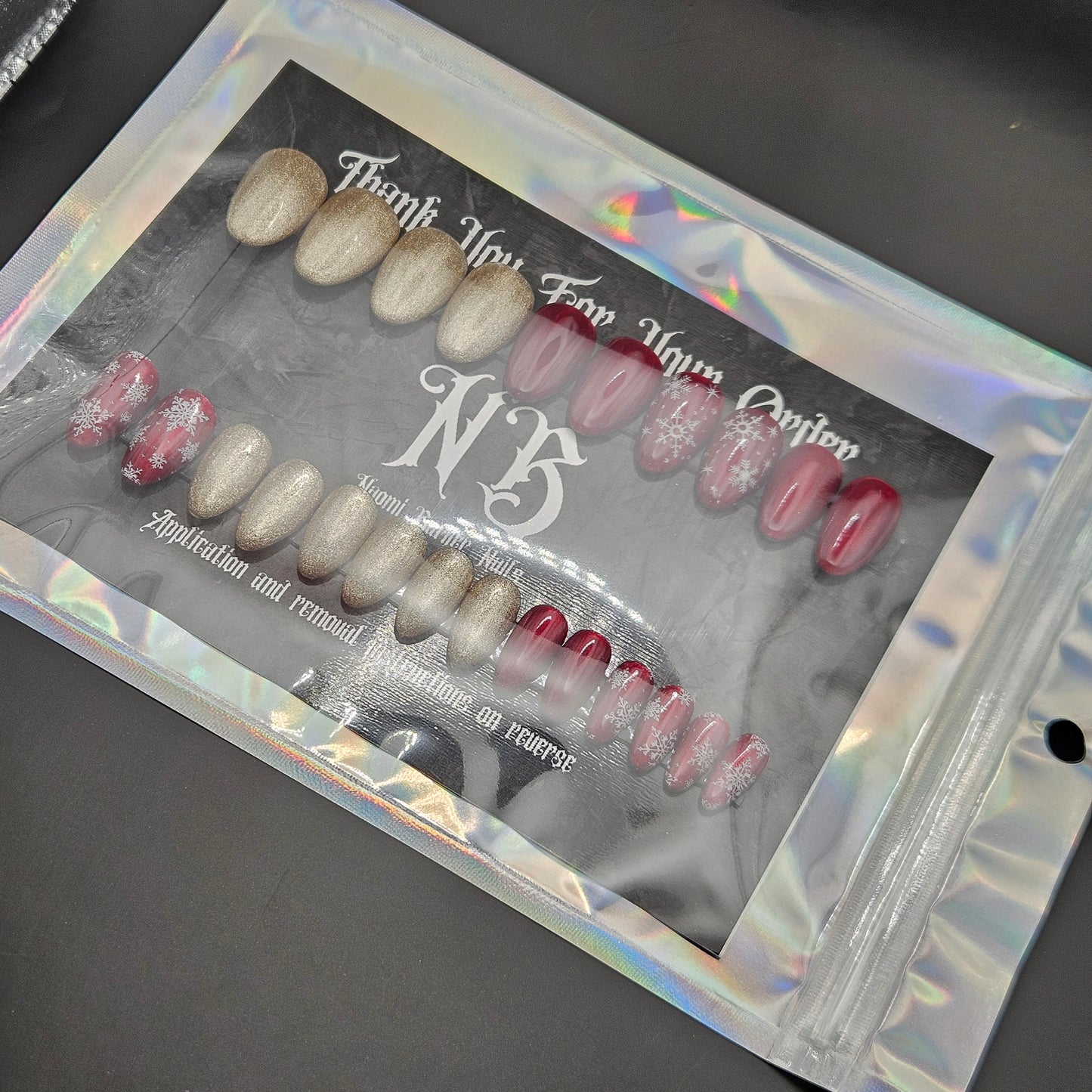 Ready to Ship - Red and Gold Xmas - Almond Short