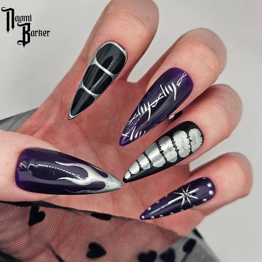 Purple and Black Barbed Wire
