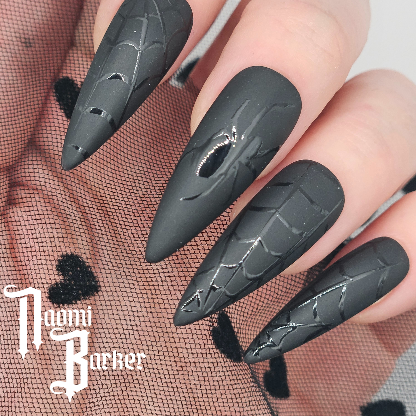 Gloss Spider and Spider Web. Choose Nail Shape and Length