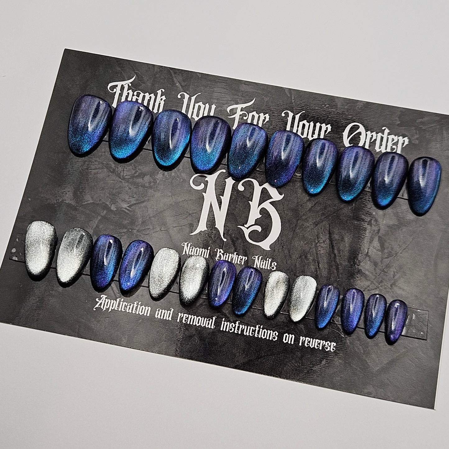 Ready to Ship - Colour Shift Cat Eye- Short Almond