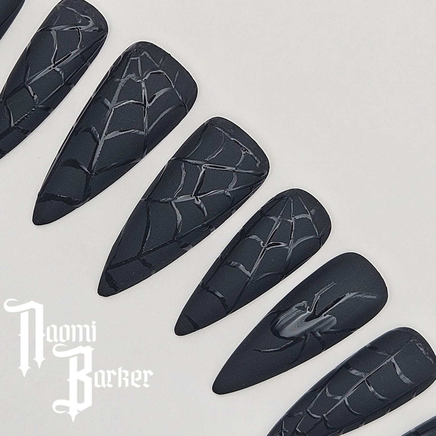 Gloss Spider and Spider Web. Choose Nail Shape and Length