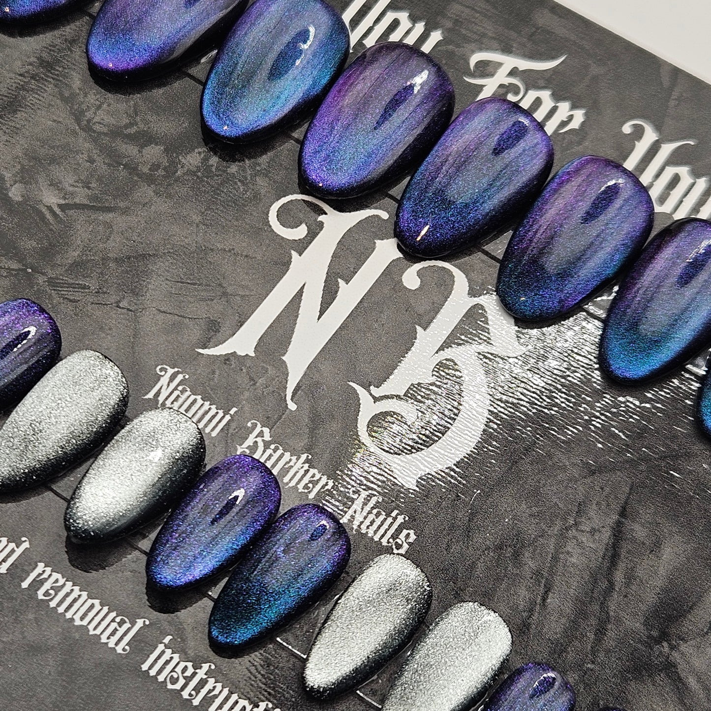 Ready to Ship - Colour Shift Cat Eye- Short Almond