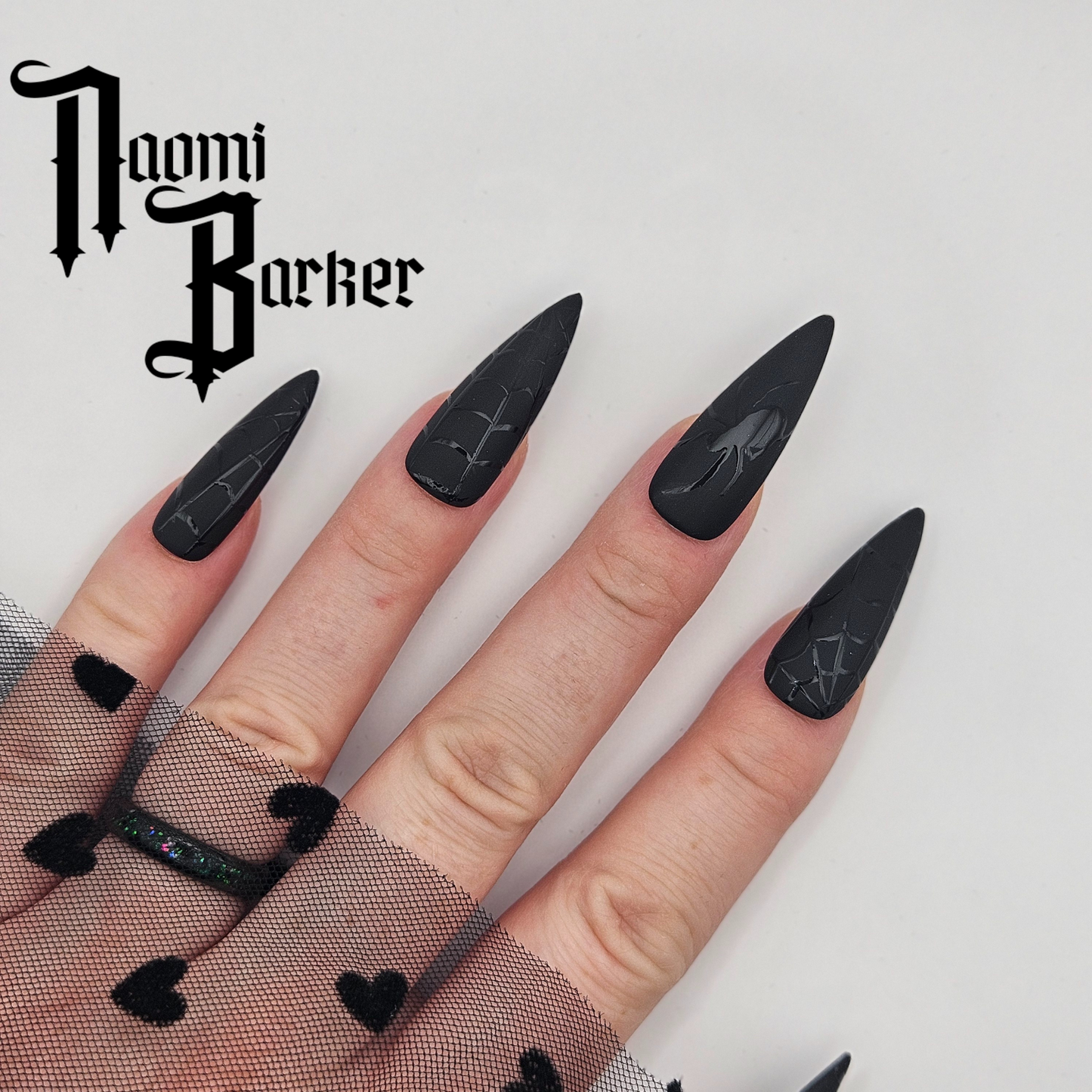 Gloss Spider and Spider Web. Choose Nail Shape and Length