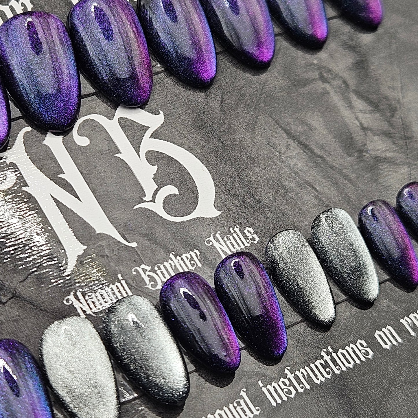 Ready to Ship - Colour Shift Cat Eye- Short Almond