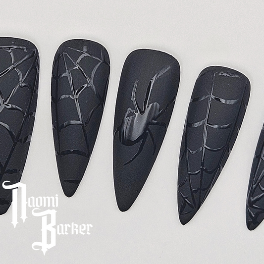Gloss Spider and Spider Web. Choose Nail Shape and Length