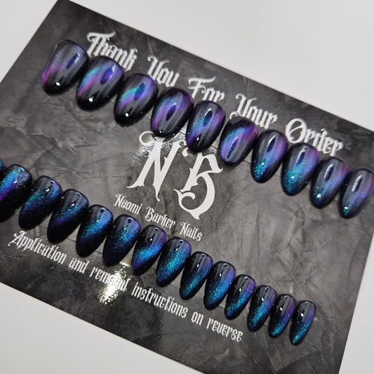 24 Set - Colour Shift Blue/Purple Cat Eye