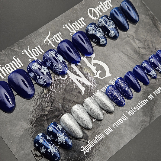 Ready to Ship - Blue Xmas - Almond Short