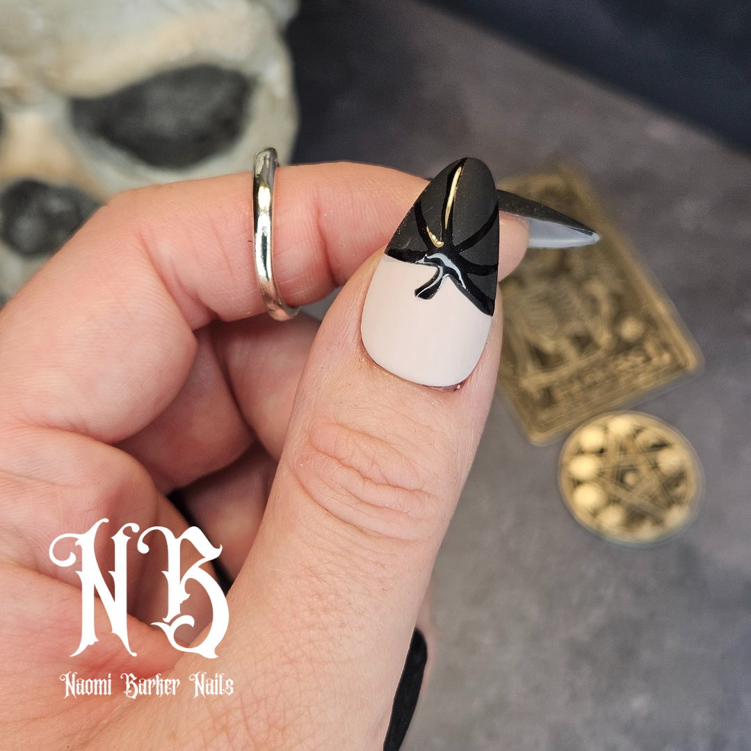 Halloween - Black pumpkin on nude, sweater, black glitter