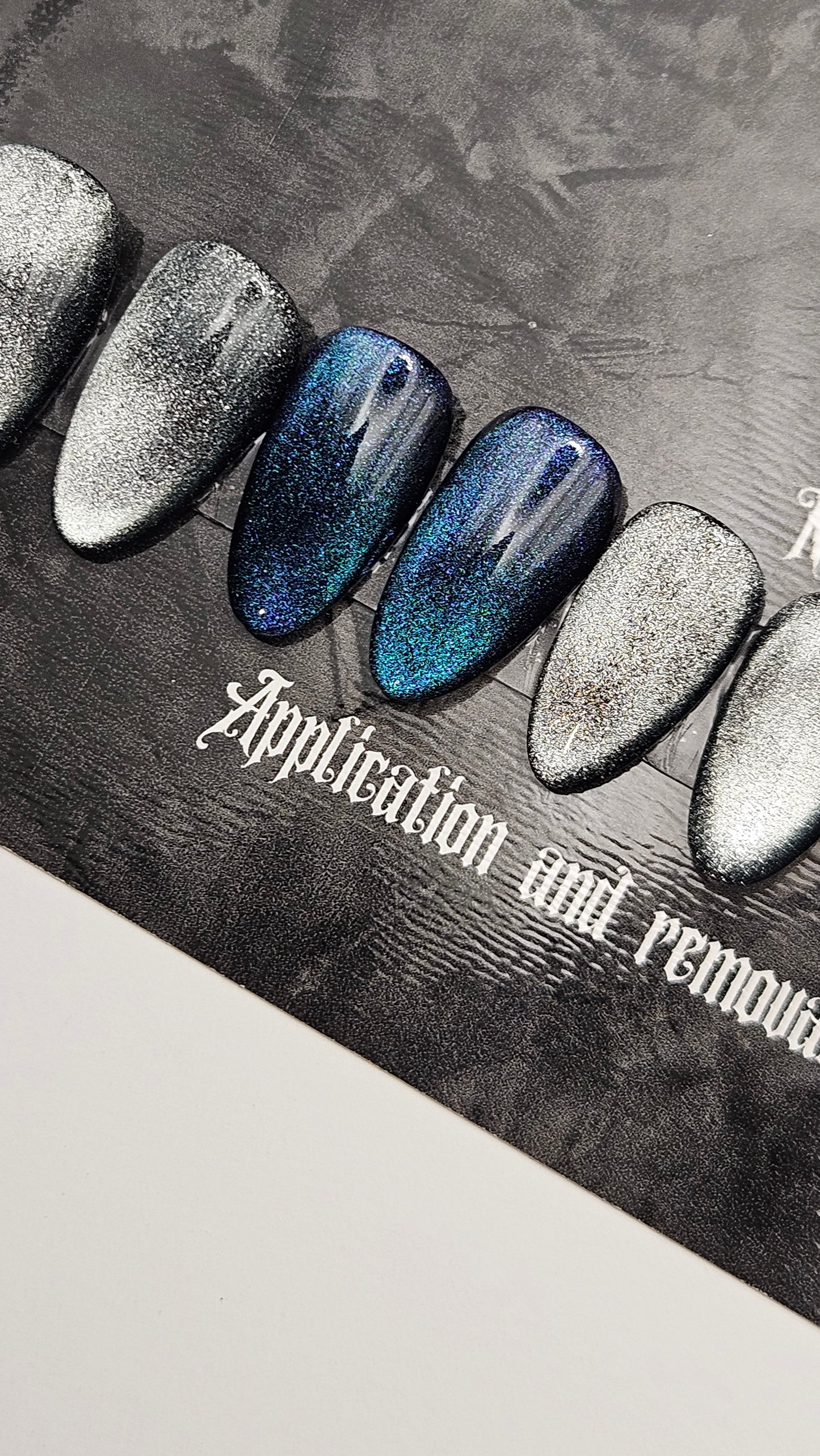 Ready to Ship - Colour Shift Cat Eye- Short Almond