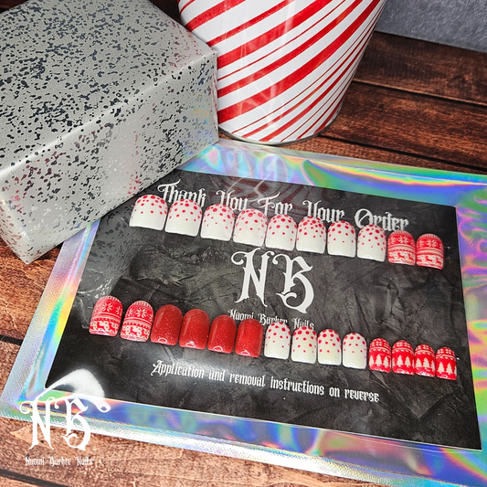 24 Set - Red Sweater Xmas Nails